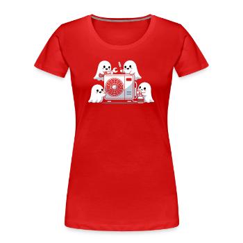 Halloween HVAC Geist Lustiges Klima Technik Motiv - Frauen Premium Bio T-Shirt - Rot - Vorne - Mia (176cm)