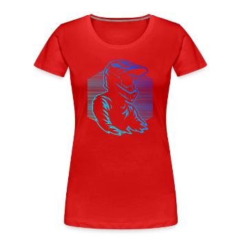 Characterful motocross design - Women's Premium Organic T-Shirt - red - Front - Mia (176cm)