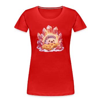 Hérisson en cristal avec un cookie - T-shirt bio Premium Femme - rouge - Devant - Mia (176cm)