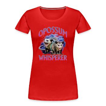 Funny Opossum - Women's Premium Organic T-Shirt - red - Front - Mia (176cm)