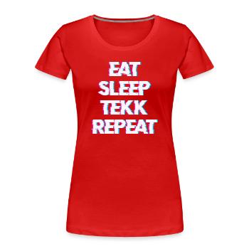 Hardtekk Tekk - Frauen Premium Bio T-Shirt - Rot - Vorne - Mia (176cm)