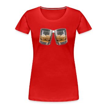 Sounding whisky glasses - Women's Premium Organic T-Shirt - red - Front - Mia (176cm)
