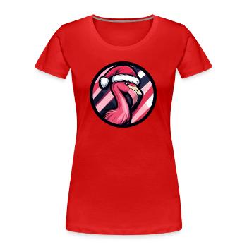 Design de Noël du Père Noël Flamant rose - T-shirt bio Premium Femme - rouge - Devant - Mia (176cm)