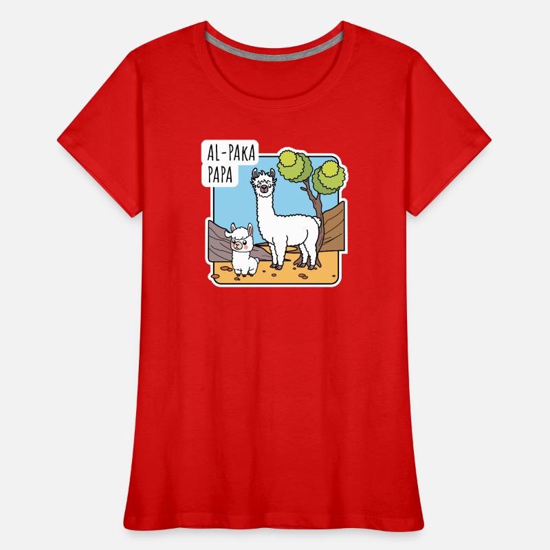 Alpaka Papa mit Alpaka Sohnemann, oder Lama? Frauen Premium Bio T-Shirt