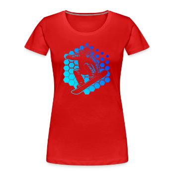 Snowboard style for every occasion - Women's Premium Organic T-Shirt - red - Front - Mia (176cm)