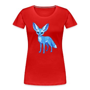 Blauer Geometrie-Fuchs - Frauen Premium Bio T-Shirt - Rot - Vorne - Mia (176cm)