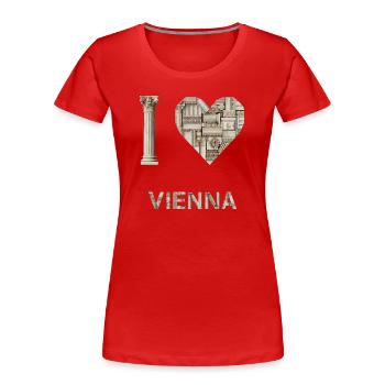 Wien – Monumentale Architektur - Frauen Premium Bio T-Shirt - Rot - Vorne - Mia (176cm)