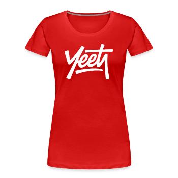 Yeet - Mèmes drôles de la génération Alpha - T-shirt bio Premium Femme - rouge - Devant - Mia (176cm)