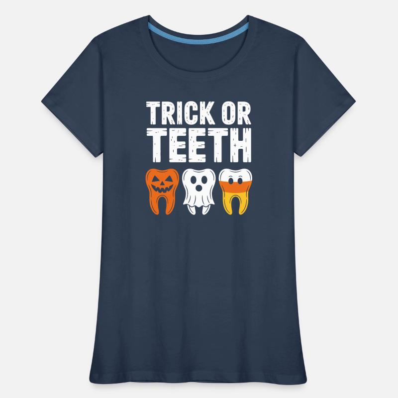 Trick oder Teeth: Halloween Teeth Trio Frauen Premium Bio T-Shirt