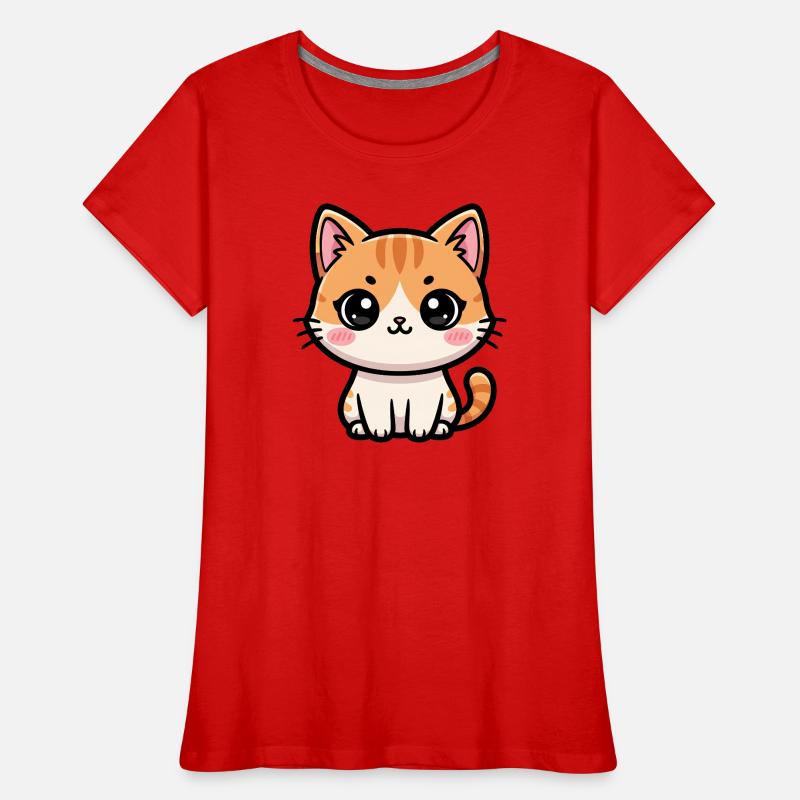 Chibi Tabby Kätzchen-Tee Art Frauen Premium Bio T-Shirt