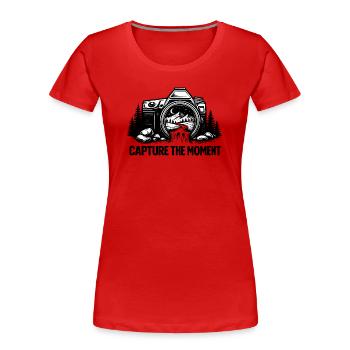 Fange die Moment-Berglandschaft ein - Frauen Premium Bio T-Shirt - Rot - Vorne - Mia (176cm)