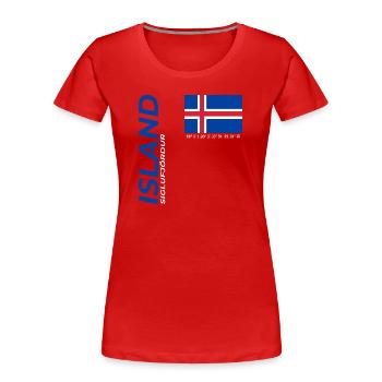 Siglufjördur - T-shirt bio Premium Femme - rouge - Devant - Mia (176cm)