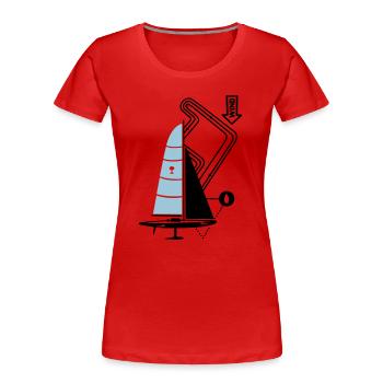 Parcours de régate moderne de voilier Yacht Yacht - T-shirt bio Premium Femme - rouge - Devant - Mia (176cm)