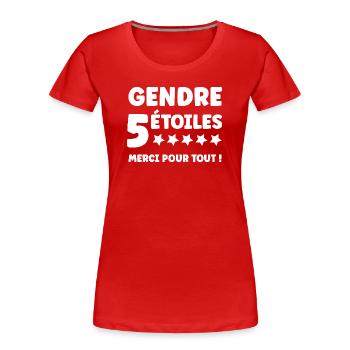 Schwiegersohn - Frauen Premium Bio T-Shirt - Rot - Vorne - Mia (176cm)