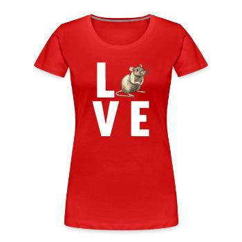 Ratten Ratte - Frauen Premium Bio T-Shirt - Rot - Vorne - Mia (176cm)