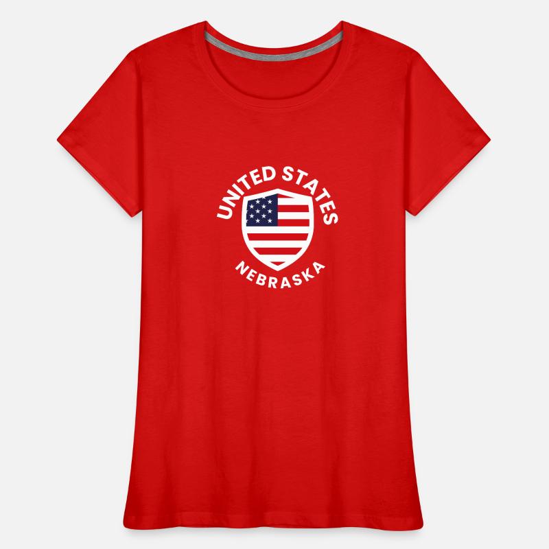 Nebraska Flag Shield Patch Women's Premium Organic T-Shirt