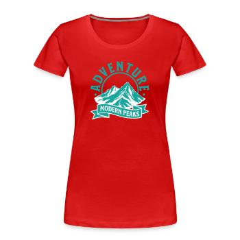 Adventure Modern Peaks – Mountains Outdoor Design - Women's Premium Organic T-Shirt - red - Front - Mia (176cm)