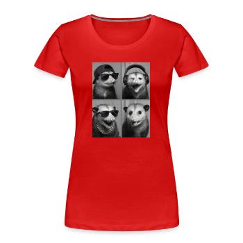 Opossum - Frauen Premium Bio T-Shirt - Rot - Vorne - Mia (176cm)