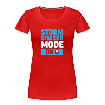 Météorologue en météorologie après tornade de tempête - T-shirt bio Premium Femme - rouge - Devant - Mia (176cm)