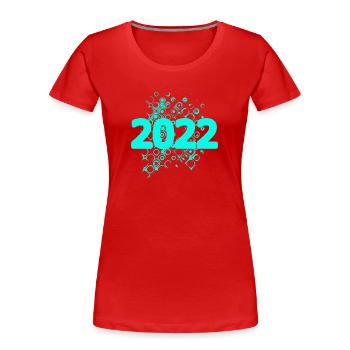 2022 - Women's Premium Organic T-Shirt - red - Front - Mia (176cm)