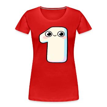 Nummer Eins Kawaii-Pastel - Frauen Premium Bio T-Shirt - Rot - Vorne - Mia (176cm)