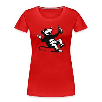 Partymaus - Women's Premium Organic T-Shirt - red - Front - Mia (176cm)