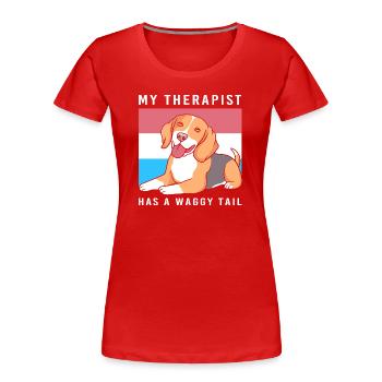 Therapiehund Therapeut Therapie Hund Hundetraining - Frauen Premium Bio T-Shirt - Rot - Vorne - Mia (176cm)