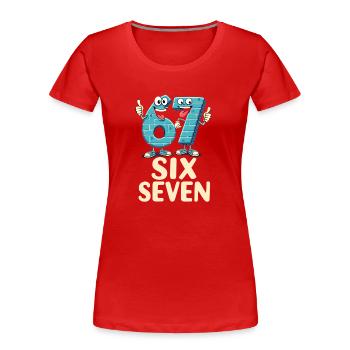 US Flag 67 Memes Six Seven - Women's Premium Organic T-Shirt - red - Front - Mia (176cm)