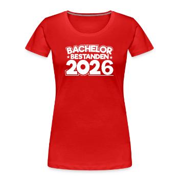 Licence 2026 Remise des diplômes - T-shirt bio Premium Femme - rouge - Devant - Mia (176cm)