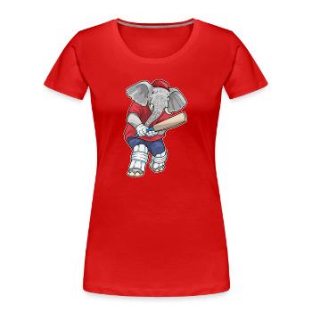Elefant Cricket Cricketschläger Sport - Frauen Premium Bio T-Shirt - Rot - Vorne - Mia (176cm)