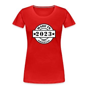 MADE IN 2023 Geburtsjahr Baujahr Jahrgang Geschenk - Frauen Premium Bio T-Shirt - Rot - Vorne - Mia (176cm)