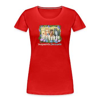 Chats domestiques dénaturés - T-shirt bio Premium Femme - rouge - Devant - Mia (176cm)