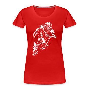 Skelett-American-Football-Spieler - Frauen Premium Bio T-Shirt - Rot - Vorne - Mia (176cm)
