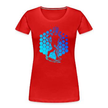Running motif for real lovers - Women's Premium Organic T-Shirt - red - Front - Mia (176cm)