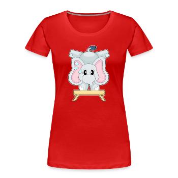 Gymnastique d’entraînement d’éléphants Fitness - T-shirt bio Premium Femme - rouge - Devant - Mia (176cm)