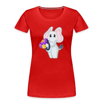 Elefant Schüler Rucksack Schule - Frauen Premium Bio T-Shirt - Rot - Vorne - Mia (176cm)