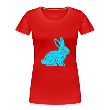 Cyber Rabbit Circuit Board Tech Vector - Women's Premium Organic T-Shirt - red - Front - Mia (176cm)