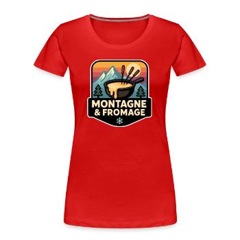 Mountain and Cheese Fondue Savoyarde Alpine - Women's Premium Organic T-Shirt - red - Front - Mia (176cm)