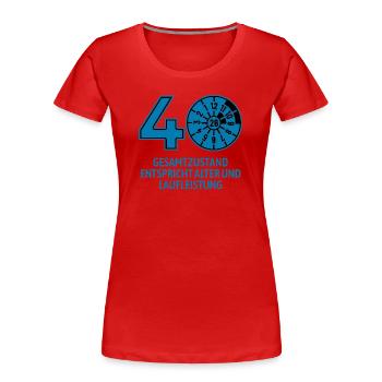 HU Februar 2026 - 40 Jahre - Geburtstag Geschenk - Frauen Premium Bio T-Shirt - Rot - Vorne - Mia (176cm)