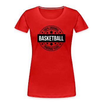 Basketball / Basketball / Basktet-Ball / Sport - Frauen Premium Bio T-Shirt - Rot - Vorne - Mia (176cm)