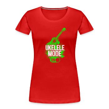 Hawaiian Ukulele Uke Ukulele Mode - Frauen Premium Bio T-Shirt - Rot - Vorne - Mia (176cm)