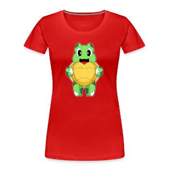 Cœur de Tortue - T-shirt bio Premium Femme - rouge - Devant - Mia (176cm)