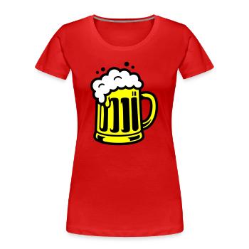 Beer Beer Mug Icon - Women's Premium Organic T-Shirt - red - Front - Mia (176cm)