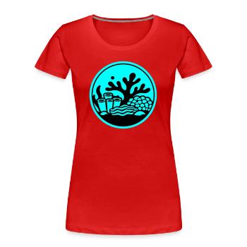 Coral Symbol Coral Reef Ocean - Women's Premium Organic T-Shirt - red - Front - Mia (176cm)