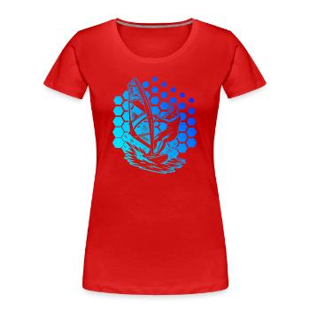 A motif just for windsurfing - Women's Premium Organic T-Shirt - red - Front - Mia (176cm)