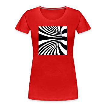 Monochrome Spiral Flux - T-shirt bio Premium Femme - rouge - Devant - Mia (176cm)