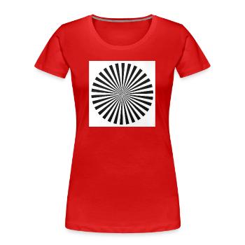 Illusion d’optique radiale - T-shirt bio Premium Femme - rouge - Devant - Mia (176cm)