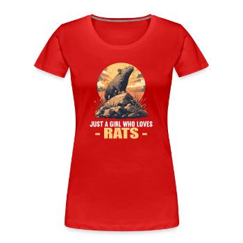 Rat Rat - Women's Premium Organic T-Shirt - red - Front - Mia (176cm)