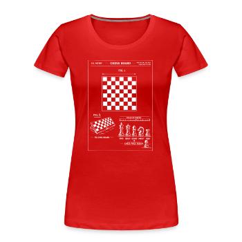 Brevet de plan d’échiquier - T-shirt bio Premium Femme - rouge - Devant - Mia (176cm)