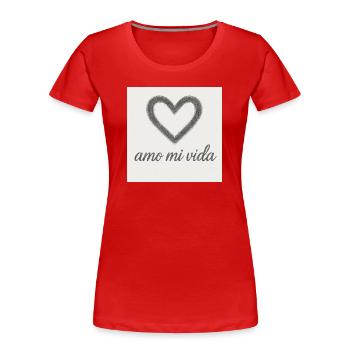 Cœur et joie de vivre - T-shirt bio Premium Femme - rouge - Devant - Mia (176cm)
